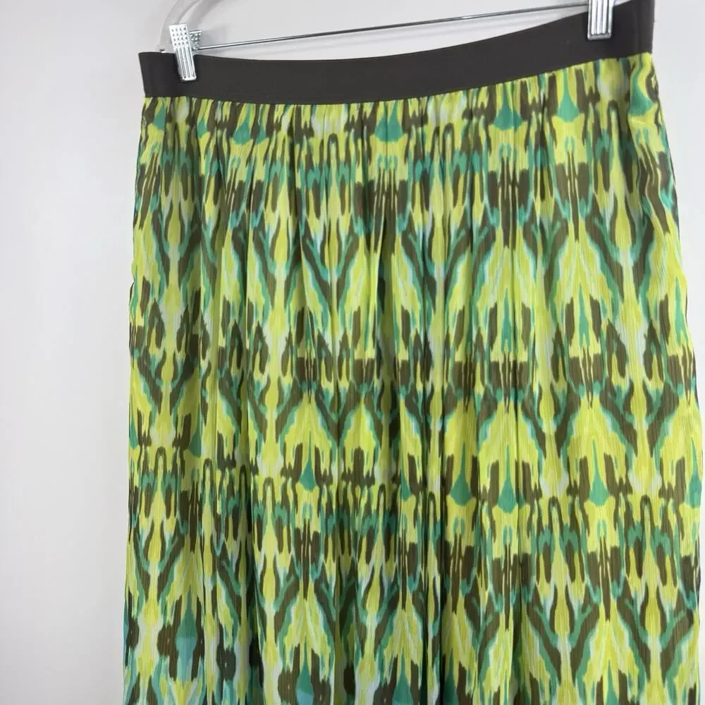 Ruby Rd. Watercolor Ikat Crinkle Maxi Skirt Size 16W Fairycore Elastic Waist